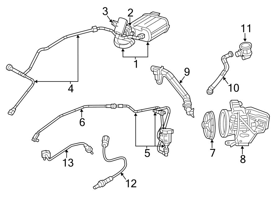 Diagram EMISSION SYSTEM. EMISSION COMPONENTS. for your 2025 Ram 1500   