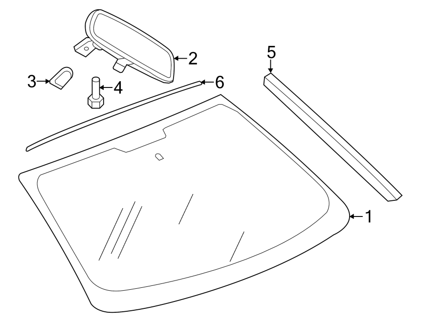 WINDSHIELD. GLASS. REVEAL MOLDINGS.