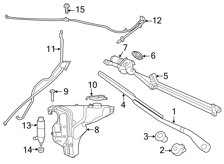 Diagram WINDSHIELD. WIPER & WASHER COMPONENTS. for your 2014 Ram ProMaster 3500   