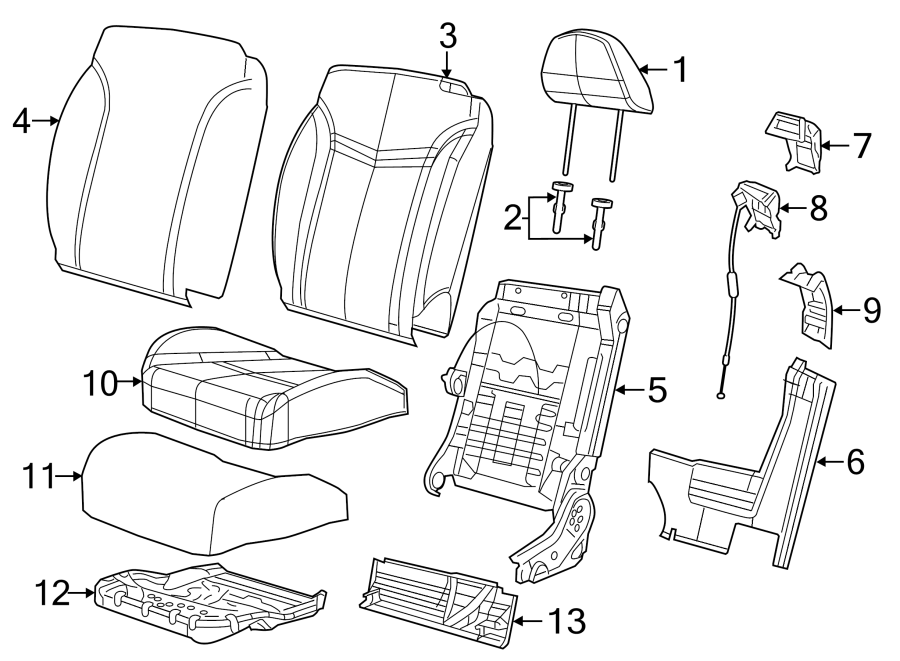 SEATS & TRACKS. FRONT SEAT COMPONENTS.