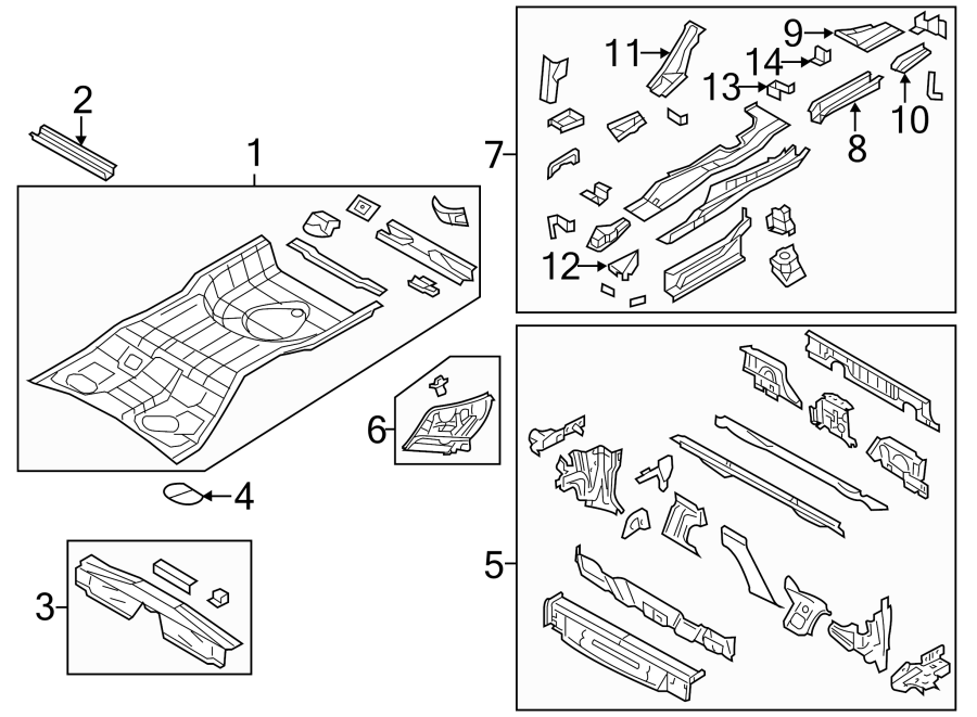 REAR BODY & FLOOR. FLOOR & RAILS.