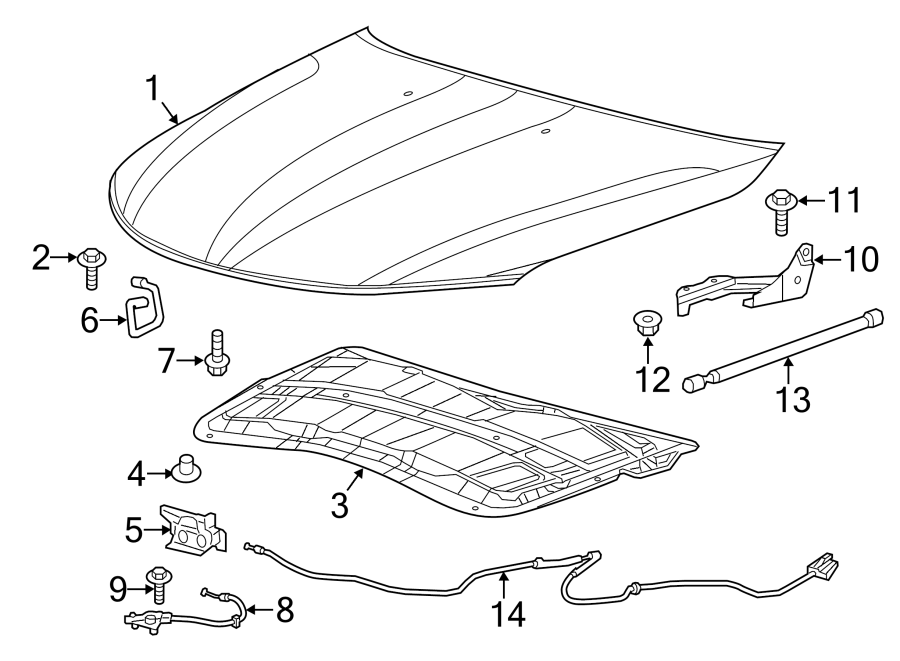 Diagram HOOD & COMPONENTS. for your 2024 Ram ProMaster 3500   