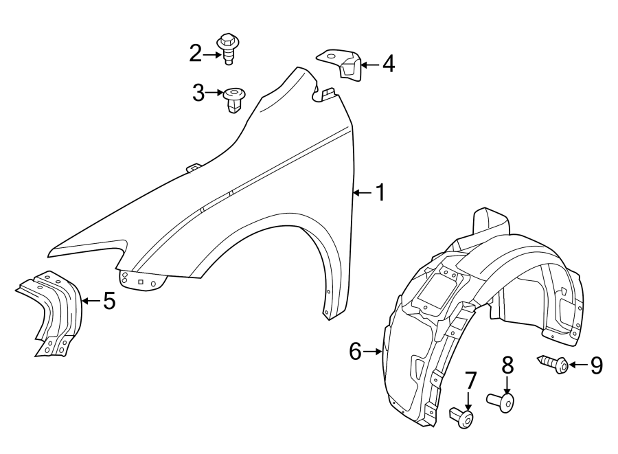 Diagram Fender & components. for your 2017 Chrysler 200   