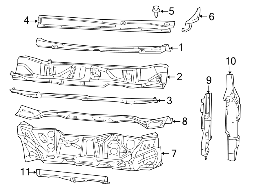 Diagram COWL. for your 2016 Chrysler 200 C Sedan 3.6L Pentastar V6 FLEX A/T FWD 