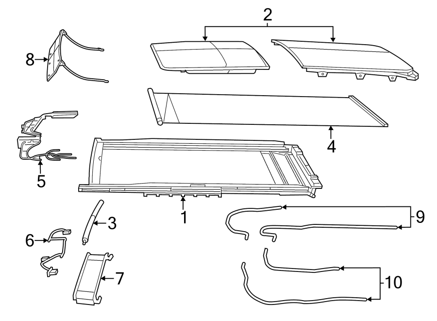 Diagram SUNROOF. for your 2016 Chrysler 200 S Sedan 3.6L Pentastar V6 FLEX A/T AWD 