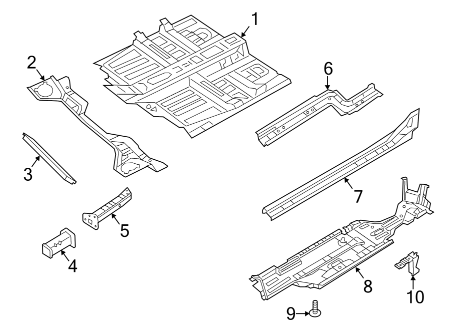 Diagram PILLARS. ROCKER & FLOOR. FLOOR & RAILS. for your 2017 Chrysler 200 S Sedan 3.6L Pentastar V6 FLEX A/T FWD 