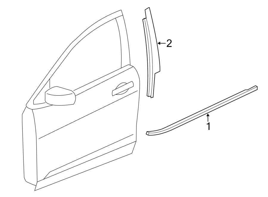 Diagram FRONT DOOR. EXTERIOR TRIM. for your 2012 Chrysler 200   