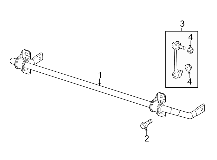 REAR SUSPENSION. STABILIZER BAR & COMPONENTS.