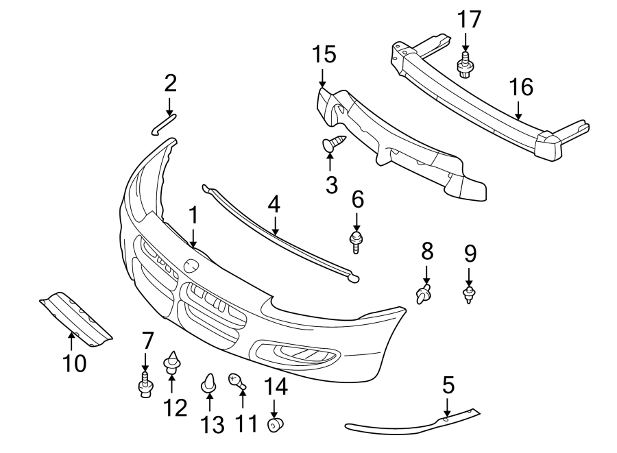 14FRONT BUMPER. BUMPER & COMPONENTS.https://images.simplepart.com/images/parts/motor/fullsize/PT01005.png