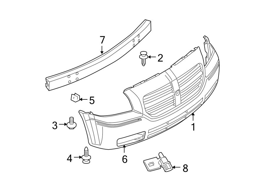 Diagram FRONT BUMPER. BUMPER & COMPONENTS. for your Dodge Magnum  