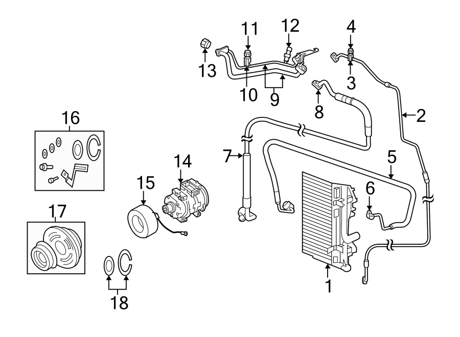 13AIR CONDITIONER & HEATER. COMPRESSOR & LINES. CONDENSER.https://images.simplepart.com/images/parts/motor/fullsize/PT05140.png