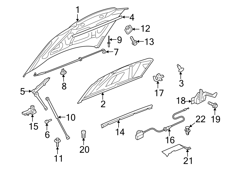 Diagram HOOD & COMPONENTS. for your Dodge Magnum  