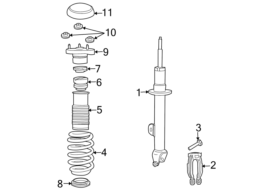 FRONT SUSPENSION. STRUTS & COMPONENTS. Diagram