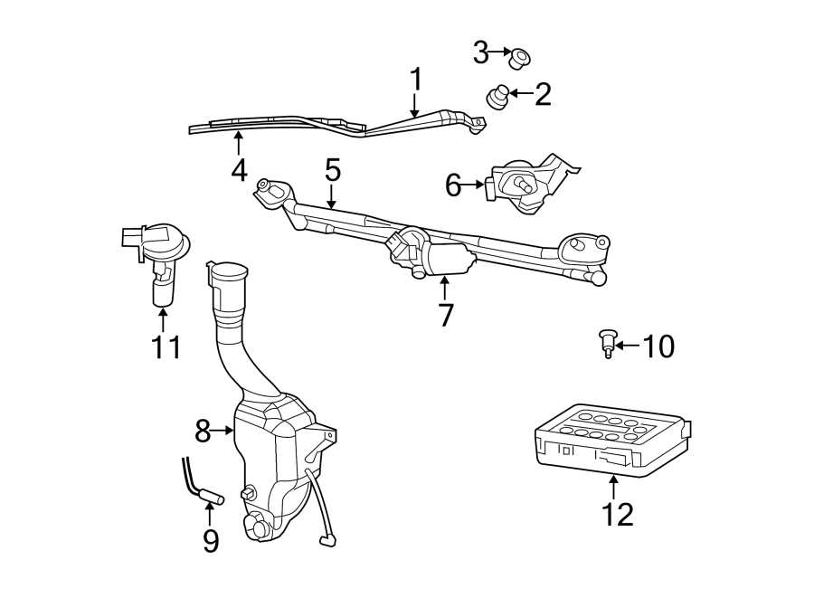 Diagram WINDSHIELD. WIPER & WASHER COMPONENTS. for your 2014 Ram ProMaster 3500   