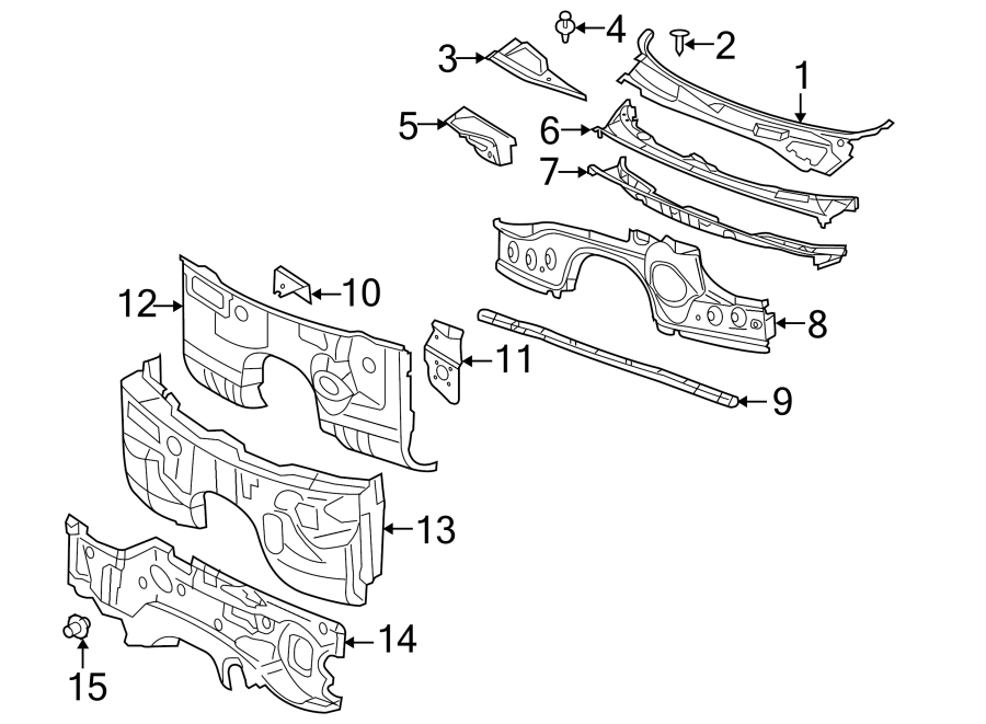 Diagram COWL. for your 2023 Ram 2500 6.7L 6 cylinder DIESEL A/T RWD Lone Star Crew Cab Pickup Fleetside 