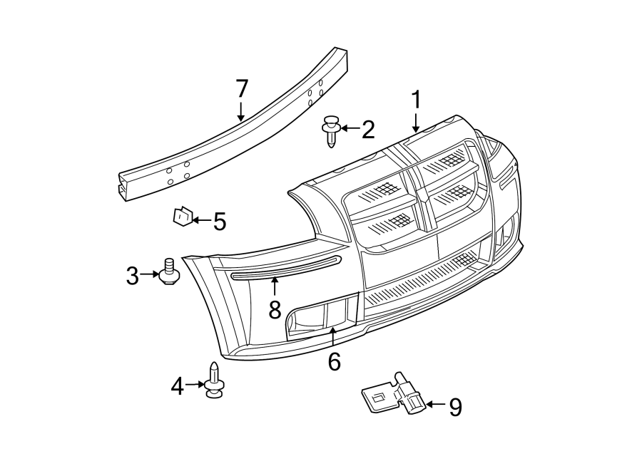 Diagram FRONT BUMPER. BUMPER & COMPONENTS. for your 2011 Chrysler 200   