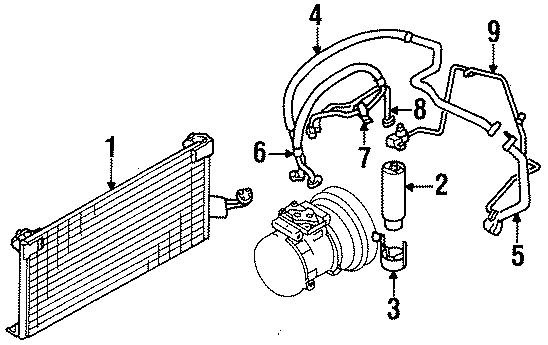 AIR CONDITIONER & HEATER. COMPRESSOR & LINES.