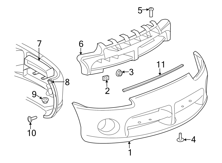 Diagram FRONT BUMPER. BUMPER & COMPONENTS. for your Chrysler 200  