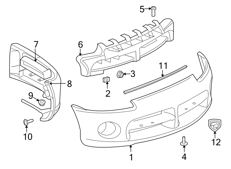 Diagram FRONT BUMPER. BUMPER & COMPONENTS. for your Chrysler 200  