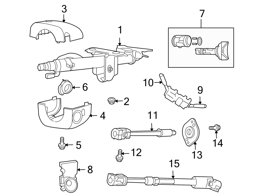 12SHAFT & INTERNAL COMPONENTS. SHROUD. STEERING COLUMN ASSEMBLY. SWITCHES & LEVERS.https://images.simplepart.com/images/parts/motor/fullsize/RT08205.png