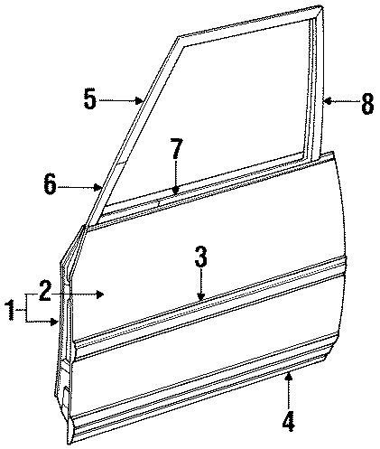 8FRONT DOOR. DOOR & COMPONENTS. EXTERIOR TRIM.https://images.simplepart.com/images/parts/motor/fullsize/SB89200.png