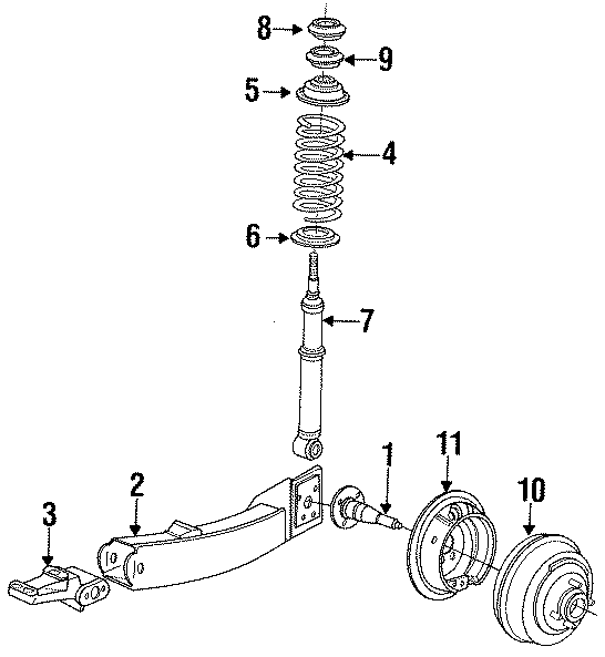 REAR SUSPENSION. BRAKE COMPONENTS. SUSPENSION COMPONENTS. Diagram