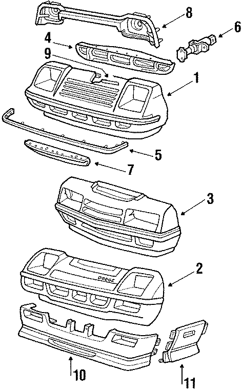 FRONT BUMPER & LAMPS.