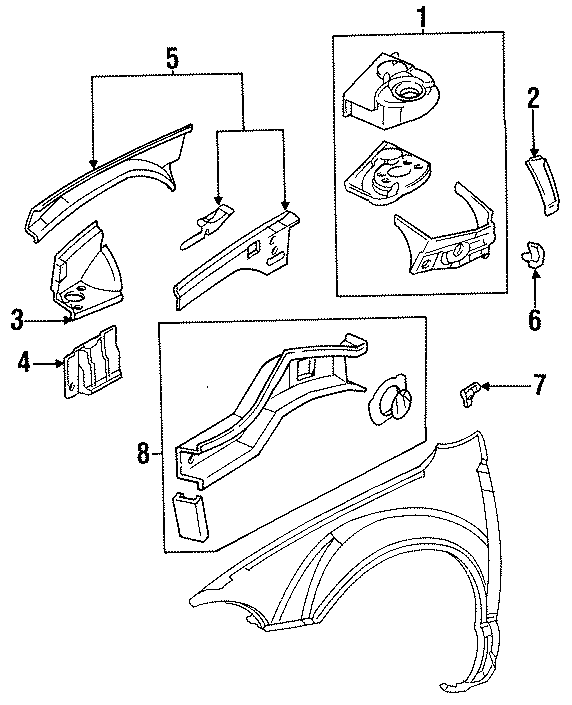 FENDER. STRUCTURAL COMPONENTS & RAILS.