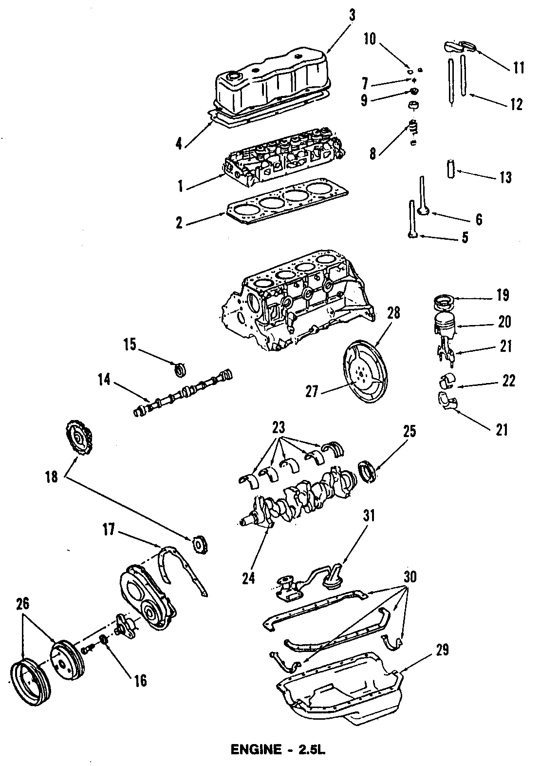 Diagram CAMSHAFT & TIMING. CRANKSHAFT & BEARINGS. CYLINDER HEAD & VALVES. LUBRICATION. MOUNTS. PISTONS. RINGS & BEARINGS. for your 2021 Chevrolet Camaro LT Coupe 2.0L Ecotec A/T 