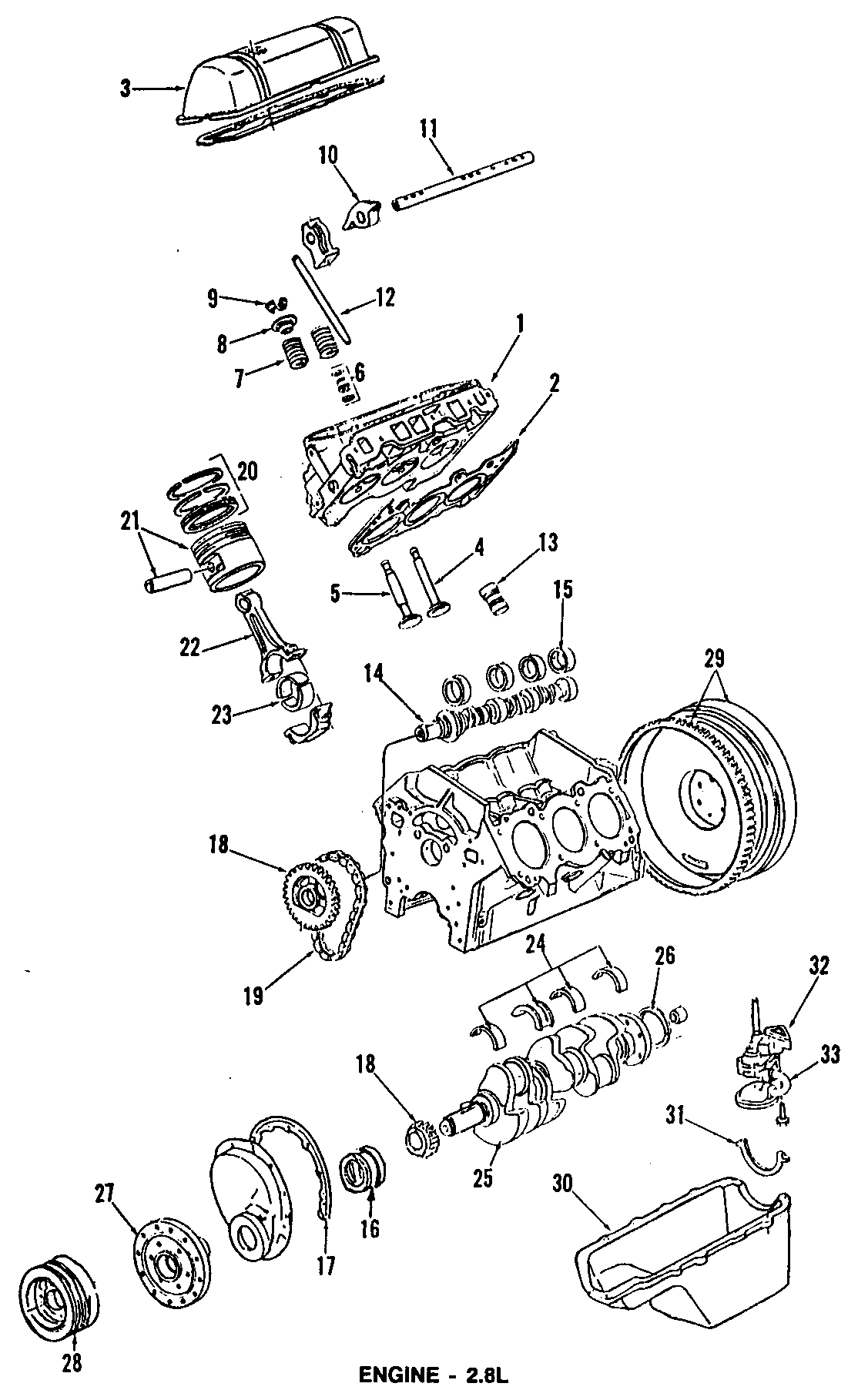 Diagram CAMSHAFT & TIMING. CRANKSHAFT & BEARINGS. CYLINDER HEAD & VALVES. LUBRICATION. MOUNTS. PISTONS. RINGS & BEARINGS. for your 2011 Chevrolet Colorado   