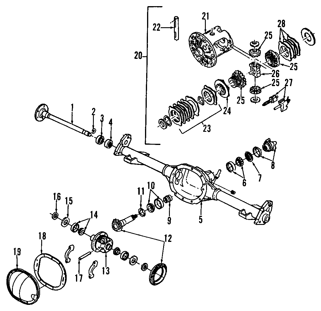 REAR AXLE. DIFFERENTIAL. PROPELLER SHAFT.