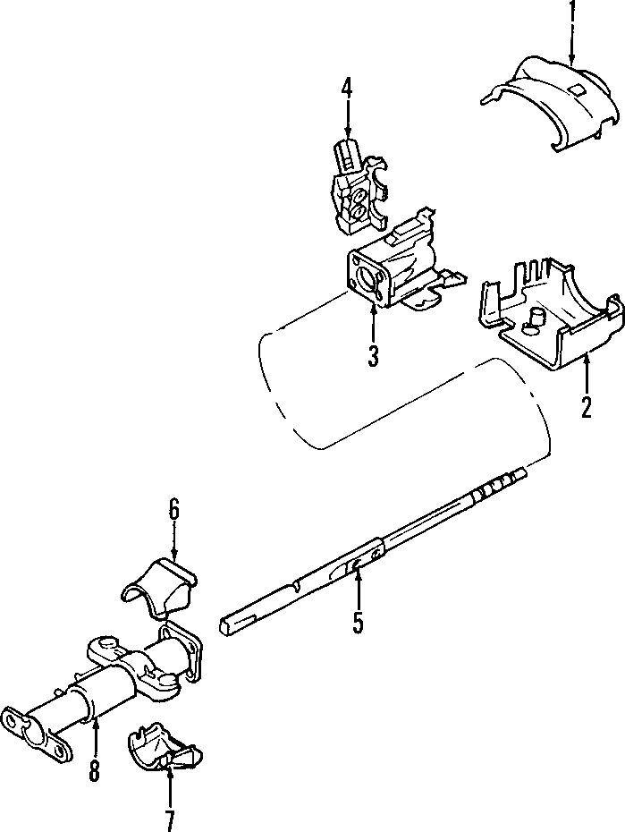 Diagram STEERING COLUMN. STEERING WHEEL. for your 1995 Chevrolet S10  LS Extended Cab Pickup Fleetside 4.3L Chevrolet V6 M/T RWD 