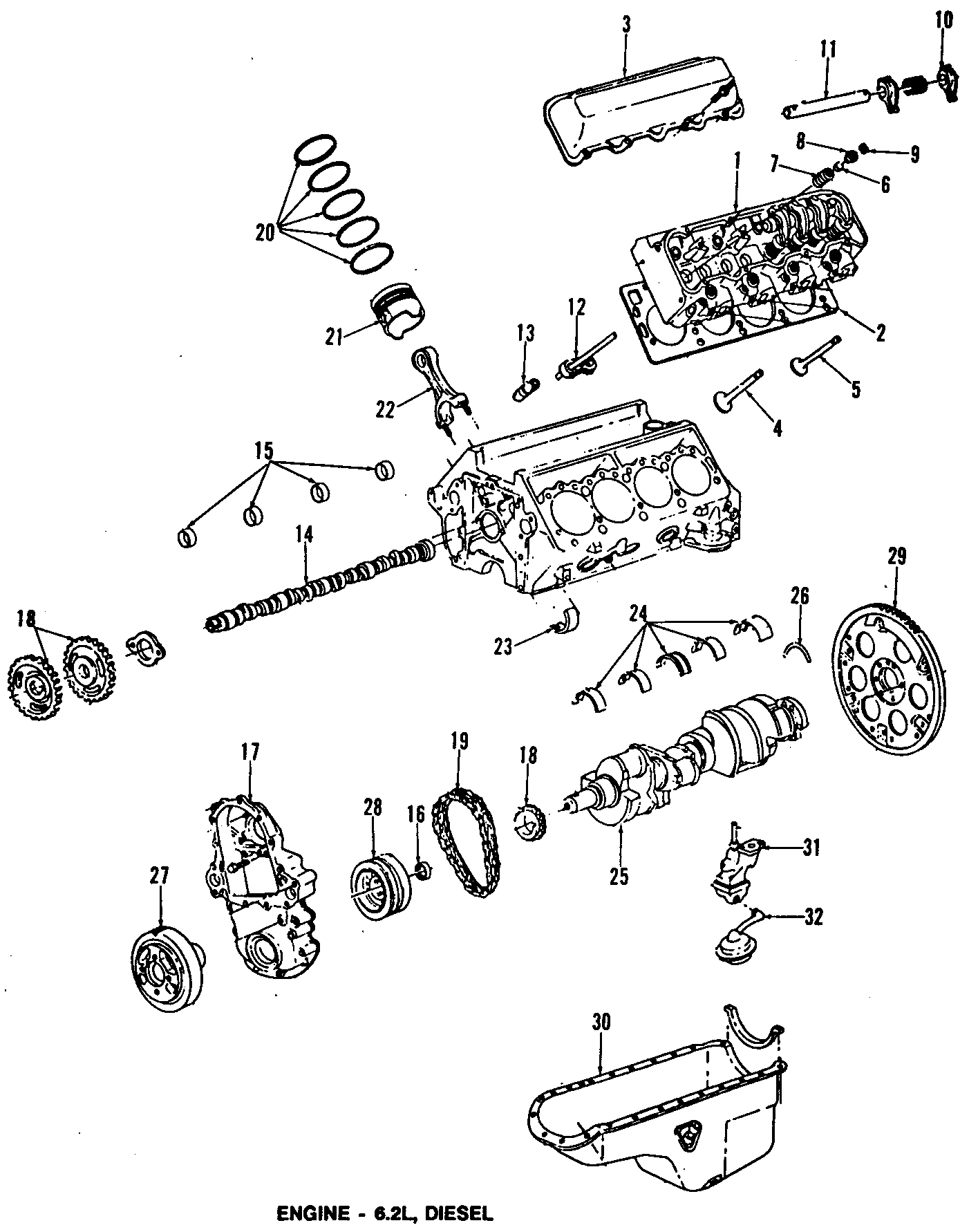 Diagram CAMSHAFT & TIMING. CRANKSHAFT & BEARINGS. CYLINDER HEAD & VALVES. LUBRICATION. MOUNTS. PISTONS. RINGS & BEARINGS. for your 2005 Chevrolet Express 1500   