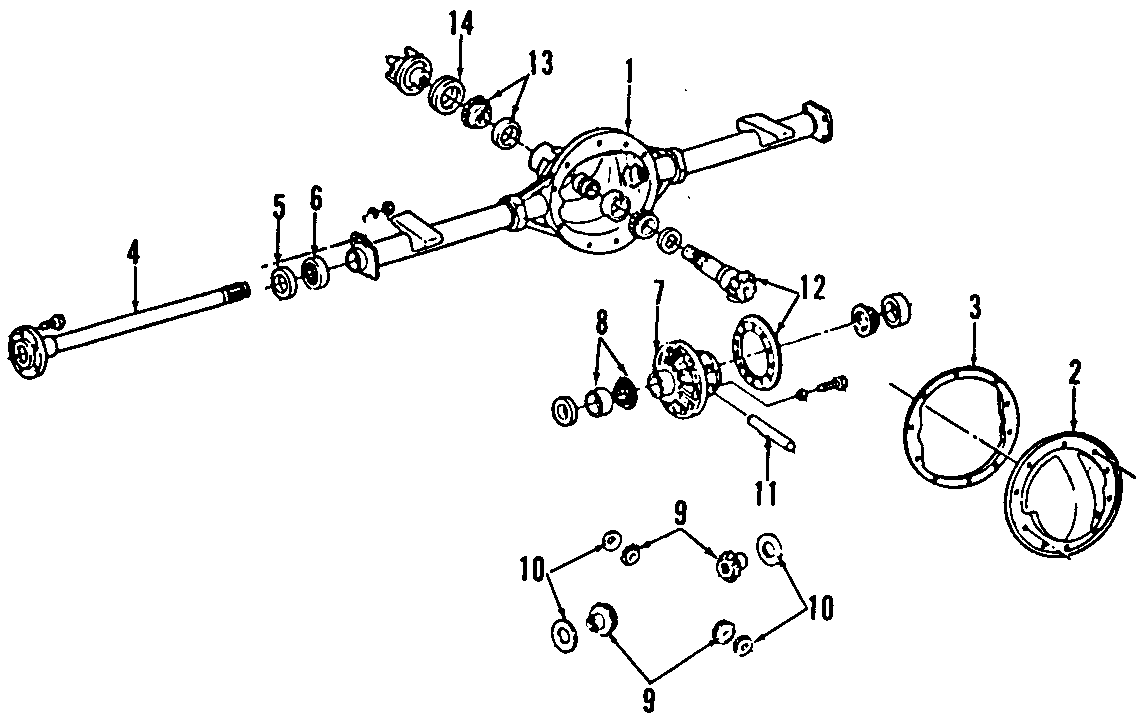 REAR AXLE. DIFFERENTIAL. PROPELLER SHAFT.