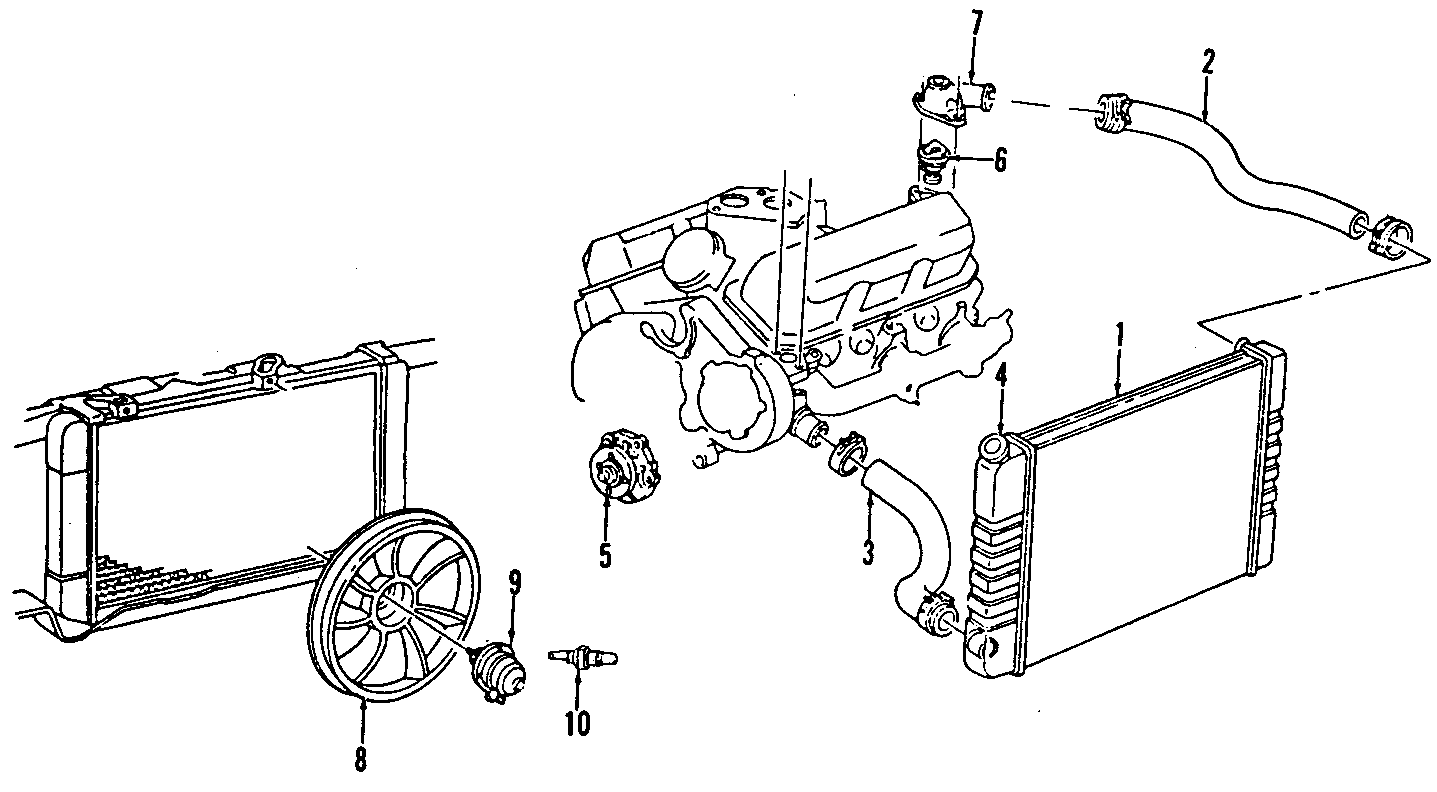 Diagram COOLING SYSTEM. COOLING FAN. RADIATOR. WATER PUMP. for your 2010 Chevrolet Equinox   