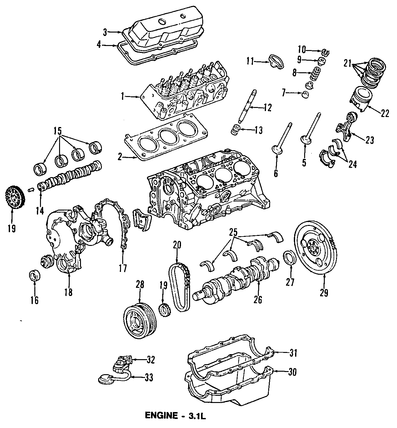 Diagram CAMSHAFT & TIMING. CRANKSHAFT & BEARINGS. CYLINDER HEAD & VALVES. LUBRICATION. MOUNTS. PISTONS. RINGS & BEARINGS. for your 2021 Chevrolet Camaro LT Coupe 2.0L Ecotec A/T 