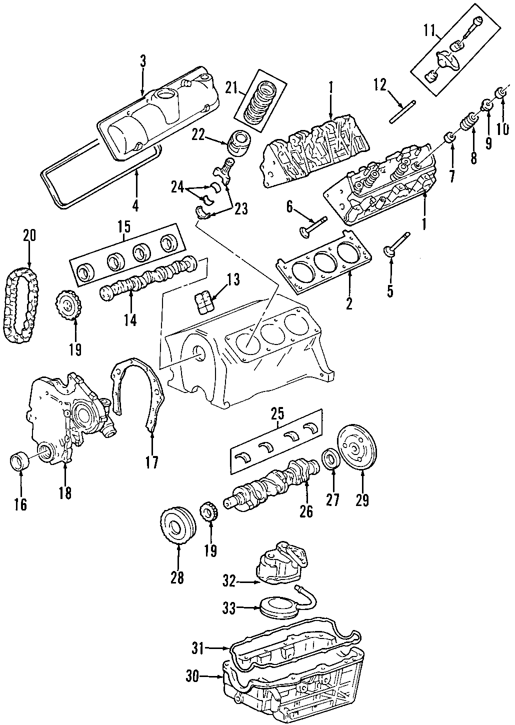 Diagram CAMSHAFT & TIMING. CRANKSHAFT & BEARINGS. CYLINDER HEAD & VALVES. LUBRICATION. MOUNTS. PISTONS. RINGS & BEARINGS. for your 2013 Chevrolet Camaro   