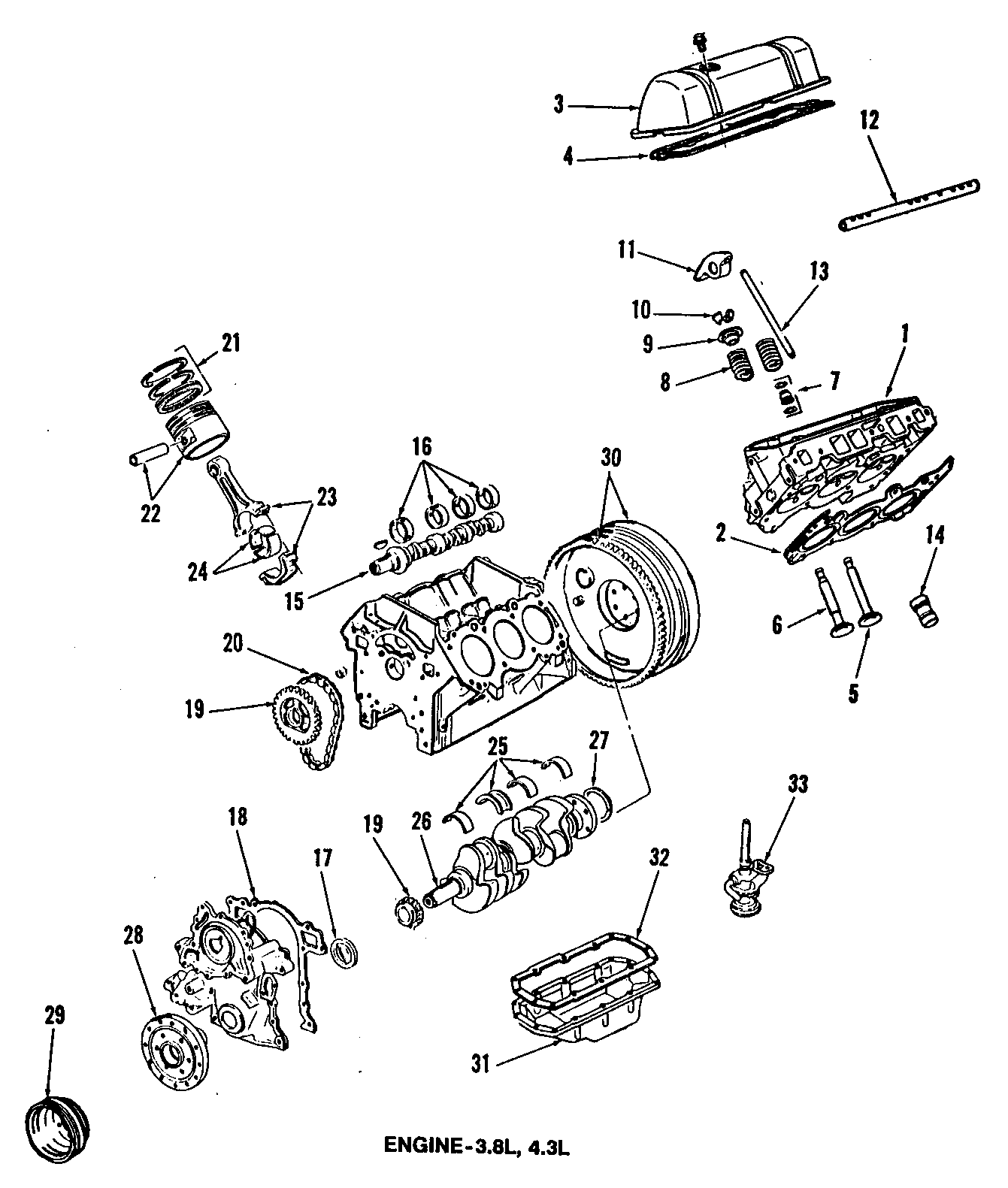 Diagram CAMSHAFT & TIMING. CRANKSHAFT & BEARINGS. CYLINDER HEAD & VALVES. LUBRICATION. MOUNTS. PISTONS. RINGS & BEARINGS. for your 2005 Chevrolet Astro Base Extended Passenger Van 4.3L Vortec V6 A/T AWD 