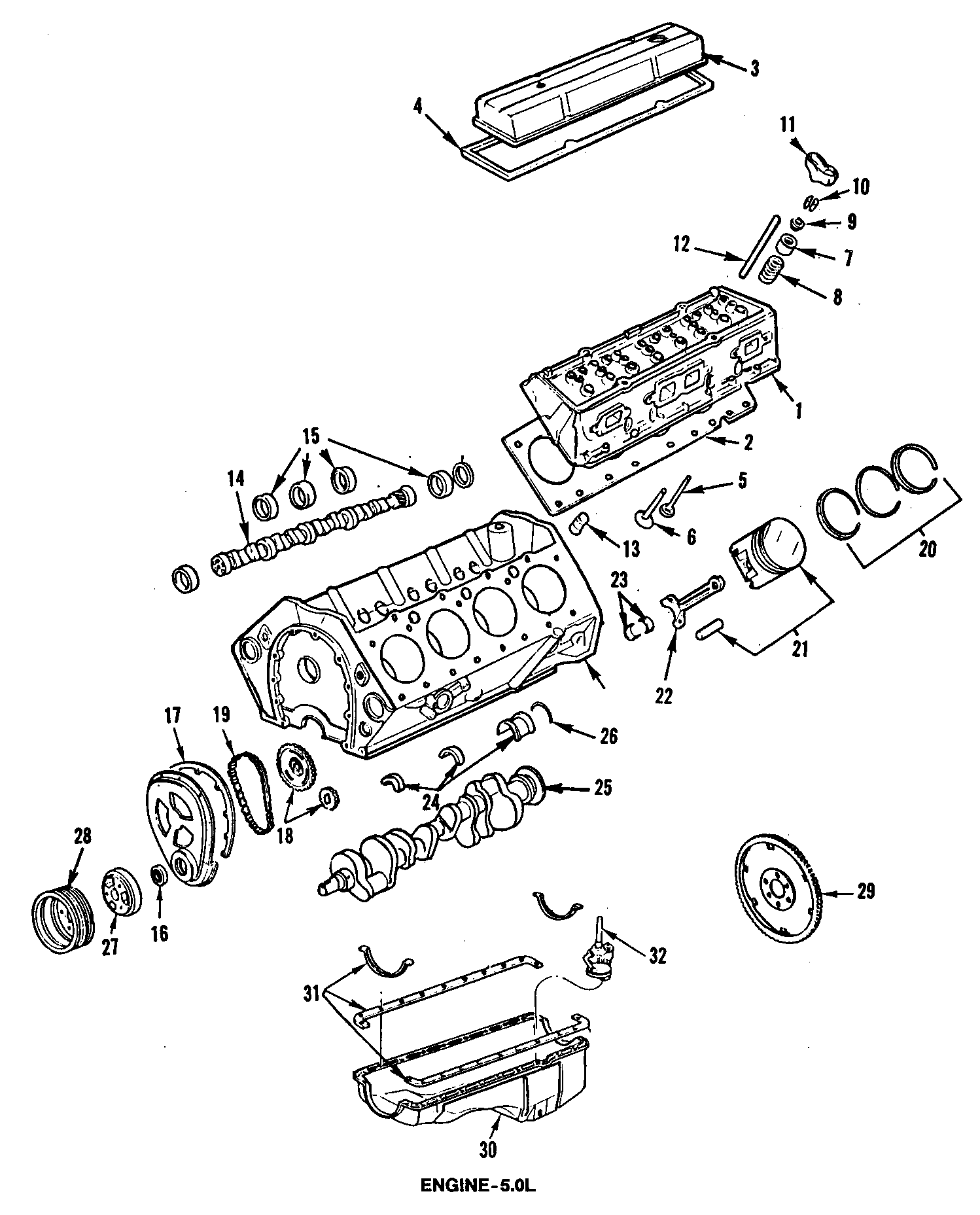 Diagram CAMSHAFT & TIMING. CRANKSHAFT & BEARINGS. CYLINDER HEAD & VALVES. LUBRICATION. MOUNTS. PISTONS. RINGS & BEARINGS. for your 2005 Chevrolet Silverado 3500 LS Standard Cab Pickup Fleetside  