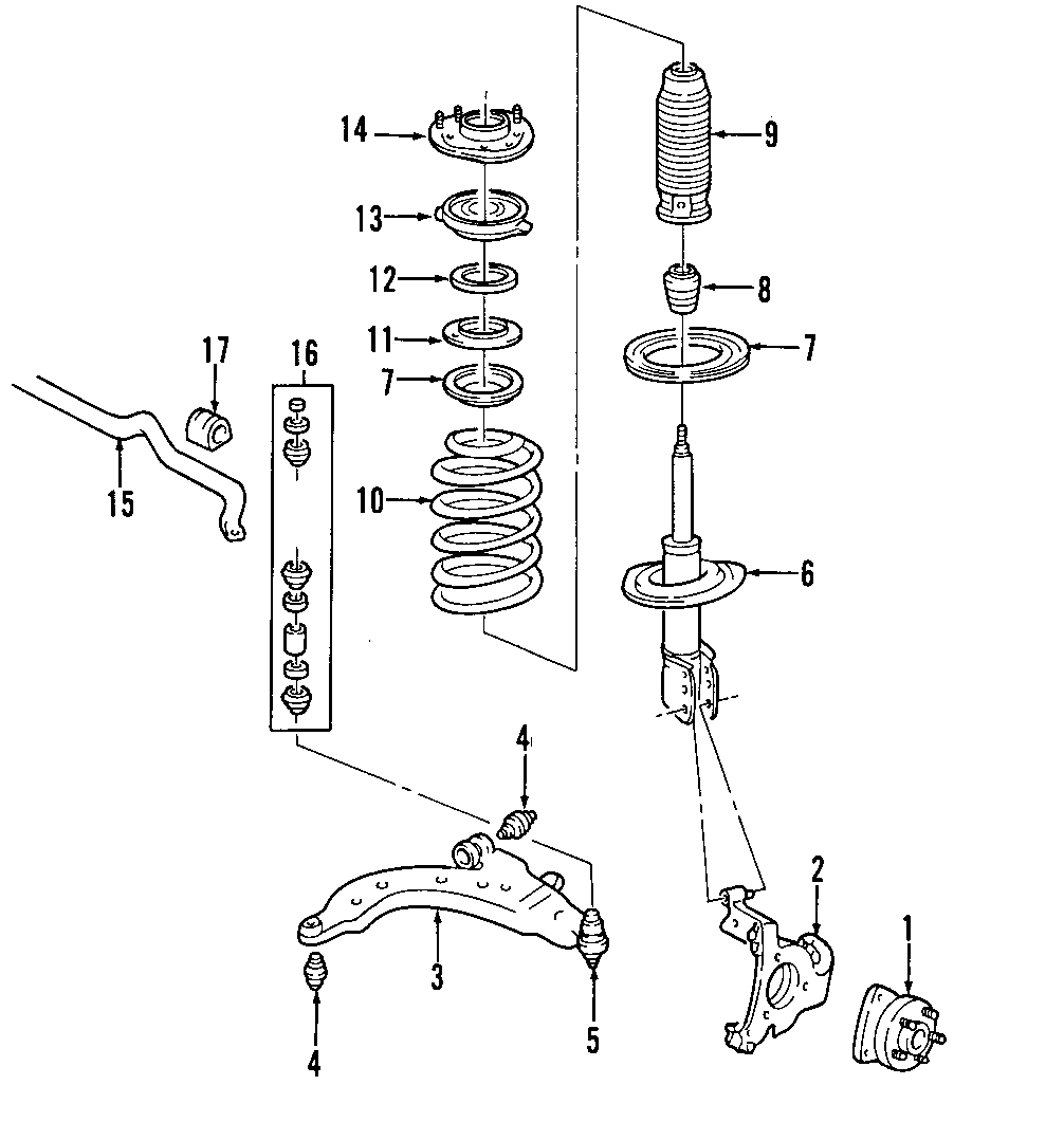 Diagram FRONT SUSPENSION. LOWER CONTROL ARM. STABILIZER BAR. SUSPENSION COMPONENTS. for your 2015 GMC Sierra 2500 HD 6.0L Vortec V8 A/T 4WD SLE Standard Cab Pickup 