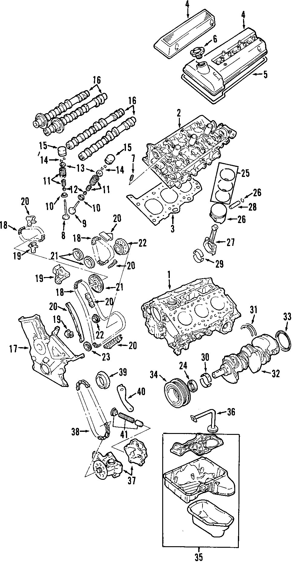 Diagram CAMSHAFT & TIMING. CRANKSHAFT & BEARINGS. CYLINDER HEAD & VALVES. LUBRICATION. MOUNTS. PISTONS. RINGS & BEARINGS. for your 2008 Chevrolet Corvette   