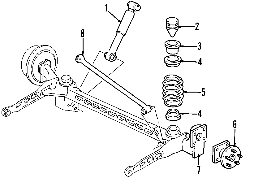 Diagram REAR SUSPENSION. REAR AXLE. RIDE CONTROL. SUSPENSION COMPONENTS. for your 2024 Chevrolet Equinox 1.5L Ecotec A/T 4WD RS Sport Utility 