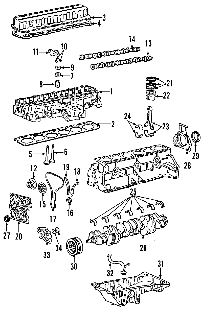 Diagram CAMSHAFT & TIMING. CRANKSHAFT & BEARINGS. CYLINDER HEAD & VALVES. LUBRICATION. MOUNTS. PISTONS. RINGS & BEARINGS. for your 1985 Buick Century   