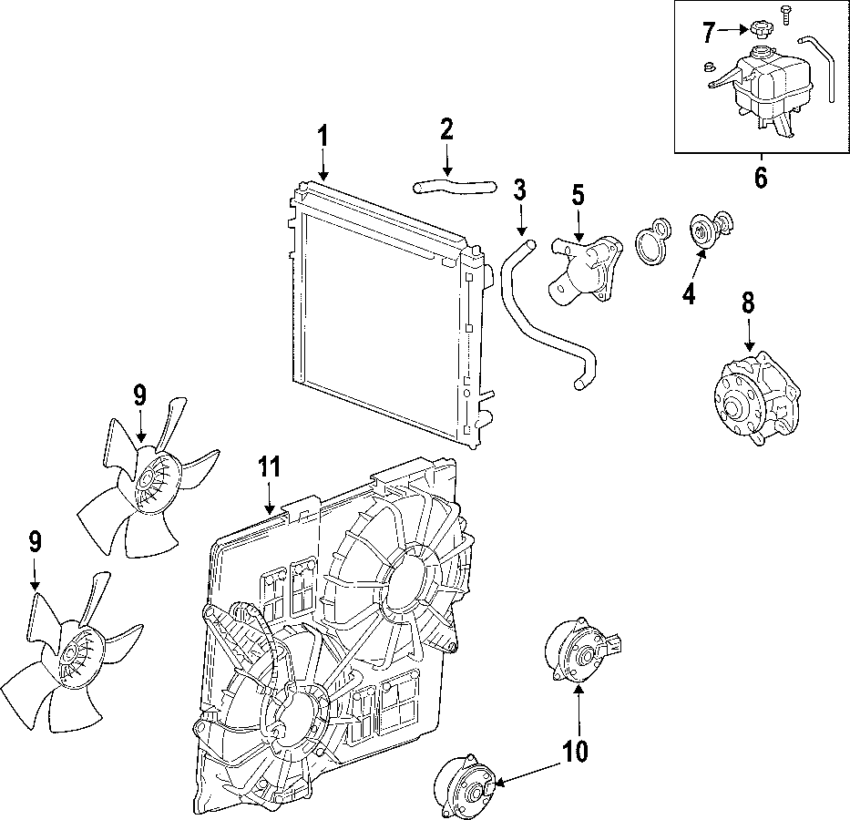 Diagram COOLING SYSTEM. COOLING FAN. RADIATOR. WATER PUMP. for your Chevrolet