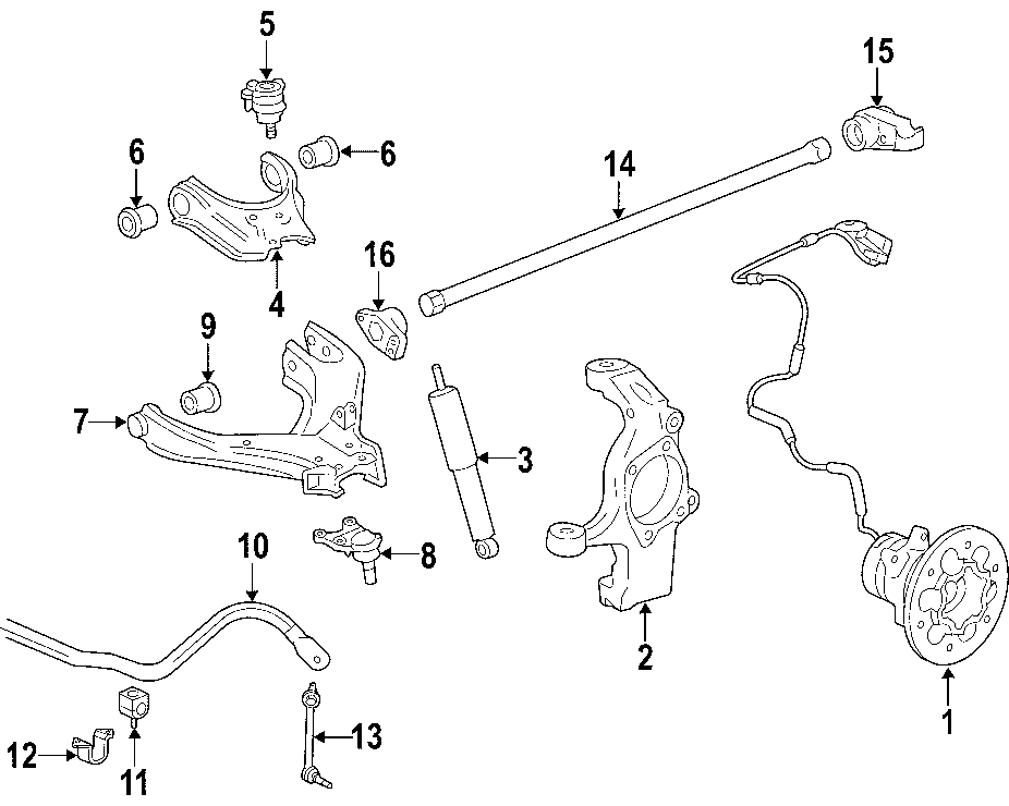 Diagram FRONT SUSPENSION. for your 2003 GMC Sierra 2500 HD   