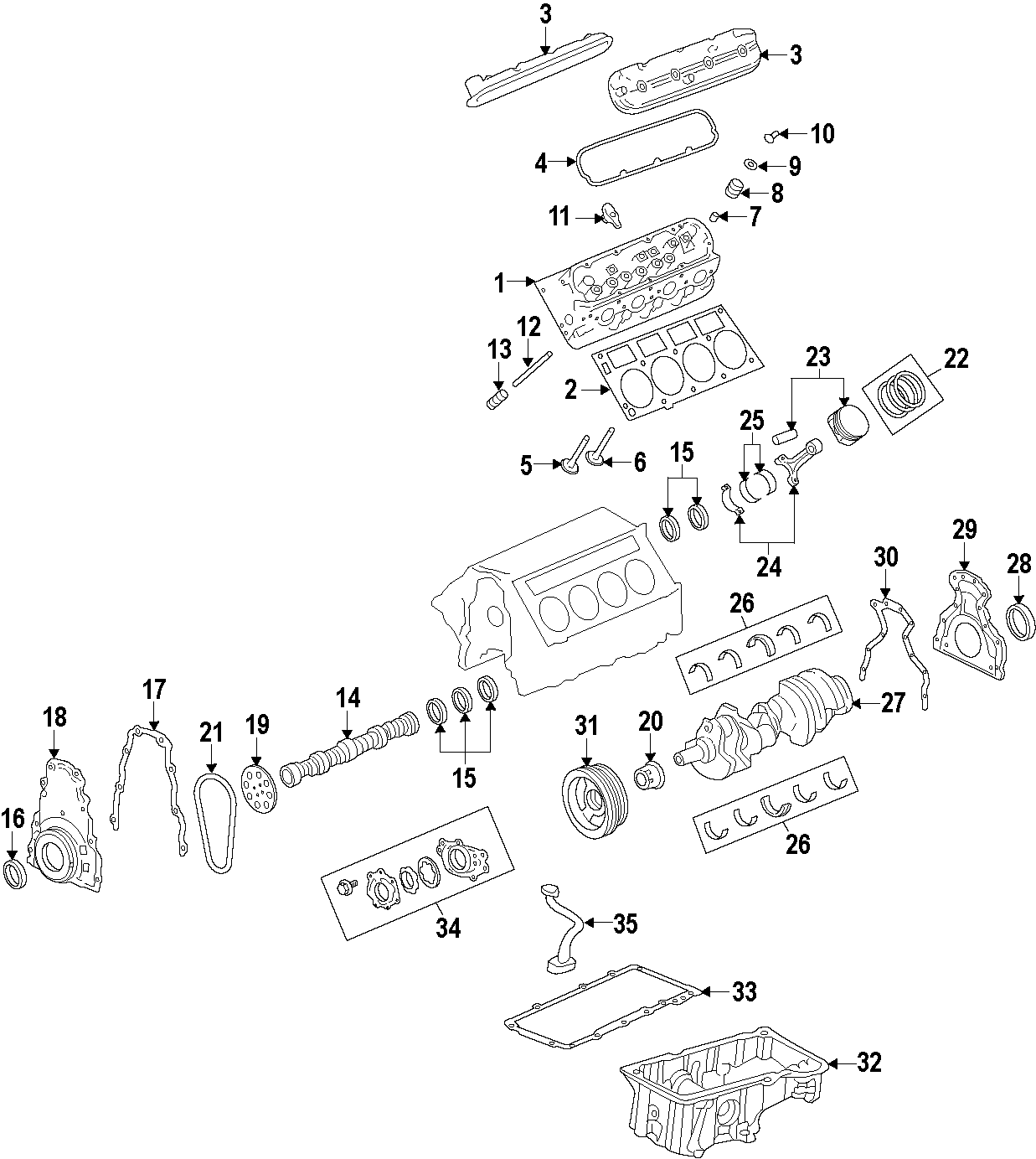 34CAMSHAFT & TIMING. CRANKSHAFT & BEARINGS. CYLINDER HEAD & VALVES. LUBRICATION. MOUNTS. PISTONS. RINGS & BEARINGS.https://images.simplepart.com/images/parts/motor/fullsize/T018130.png