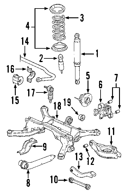 Diagram REAR SUSPENSION. for your 2002 GMC Sierra 2500 HD 6.0L Vortec V8 BI-FUEL A/T RWD Base Standard Cab Pickup Fleetside 