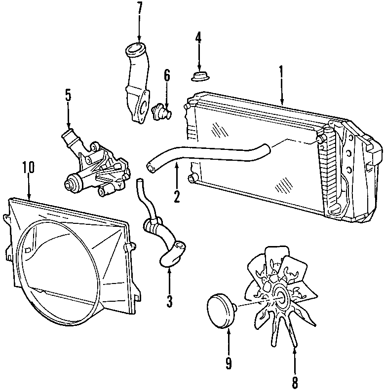 COOLING SYSTEM. COOLING FAN. RADIATOR. WATER PUMP. Diagram