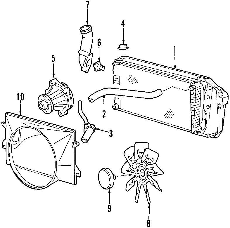 COOLING SYSTEM. COOLING FAN. RADIATOR. WATER PUMP. Diagram