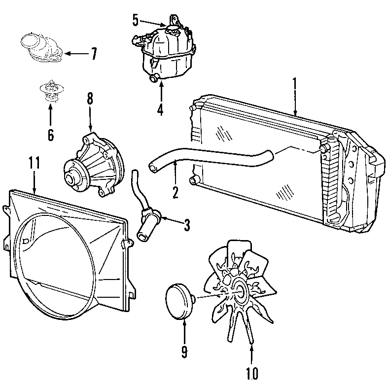 Diagram COOLING SYSTEM. COOLING FAN. RADIATOR. WATER PUMP. for your 2008 Ford Taurus X   